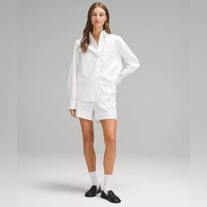 Lululemon Relaxed-Fit Cotton-Blend Poplin Button-Down Shirt